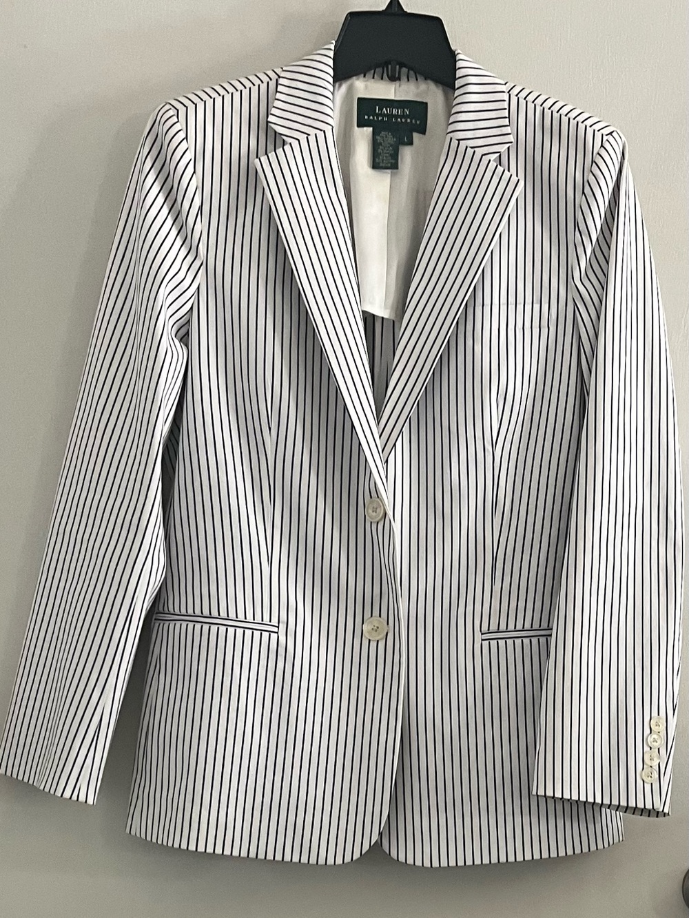 Ralph Lauren White & Navy Pinstripe Blazer
